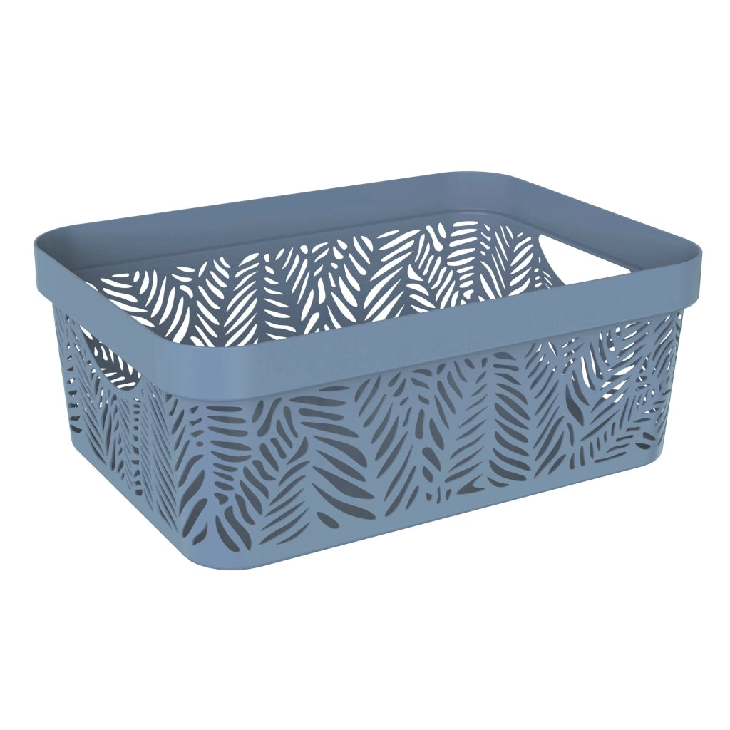 CESTA JUNGLE "M" 35,5X26XH13,5CM BLU CERULEO.