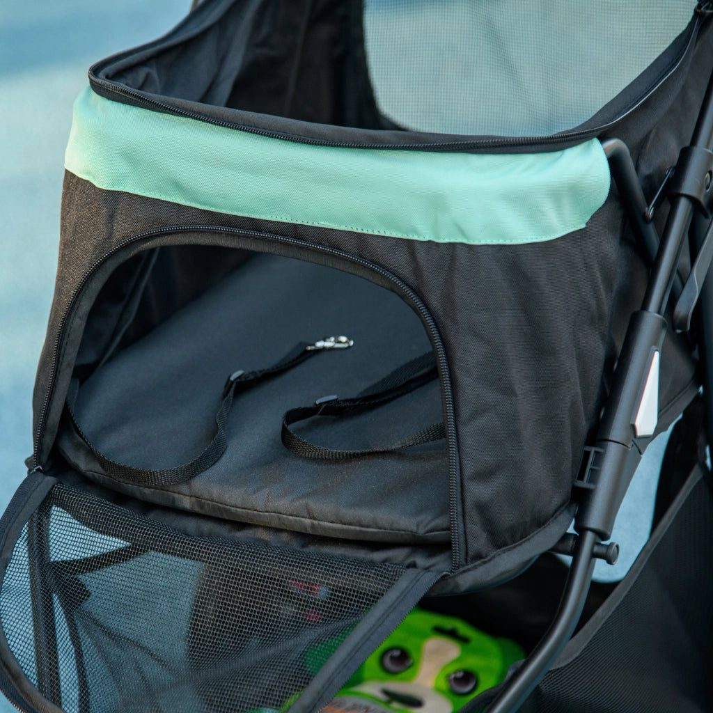 Carrello per animali domestici pieghevole ¨C Minimal ¨C Blu e verde