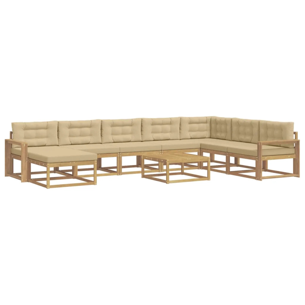 Set di divani da esterno 9 pcs Bianco e Beige 3386907