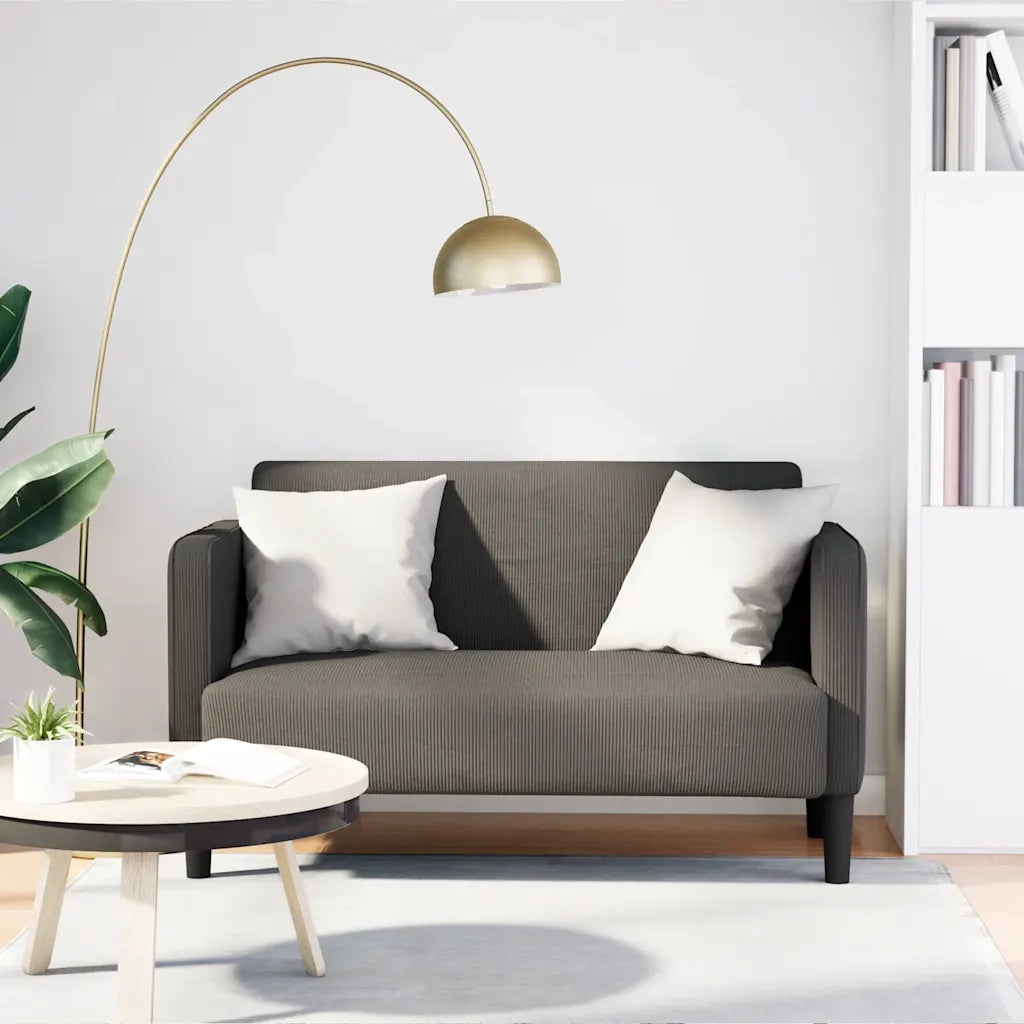 Divano | Divano da soggiorno | Sofa Divanetto Grigio Chiaro 109cm Tessuto di Velluto a Coste