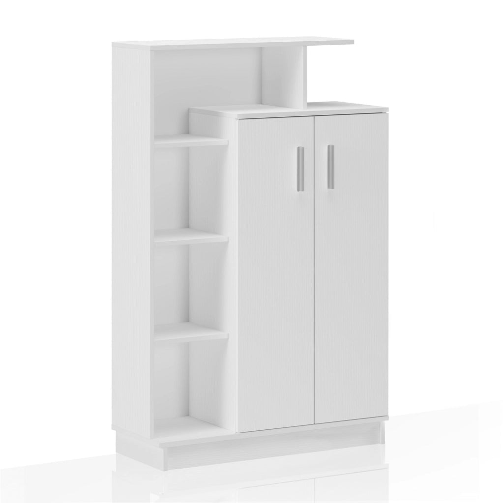 Scarpiera effetto legno finitura larice bianco cm. H.140xL.90xP.34,5