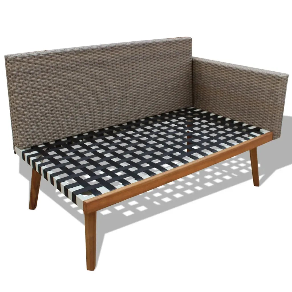 Set Divani da Giardino 4 pz con Cuscini in Polyrattan Grigio 43133