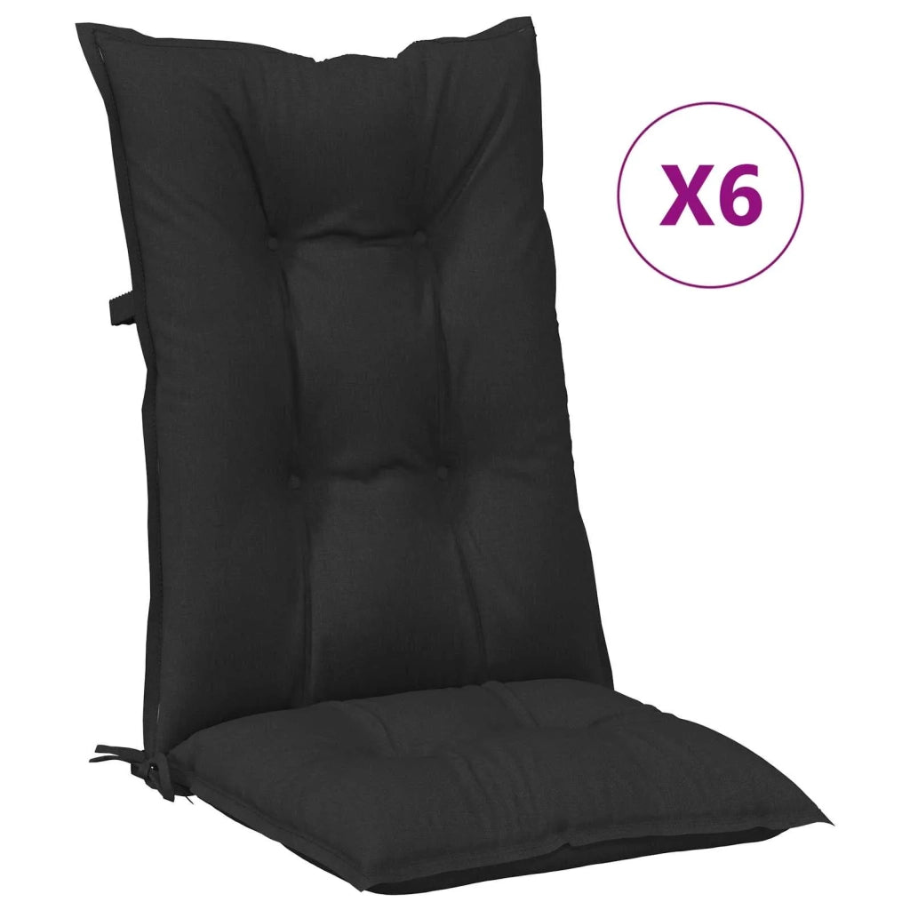 Set di cuscini per sedia alta 6 pcs Melange nero 4002369