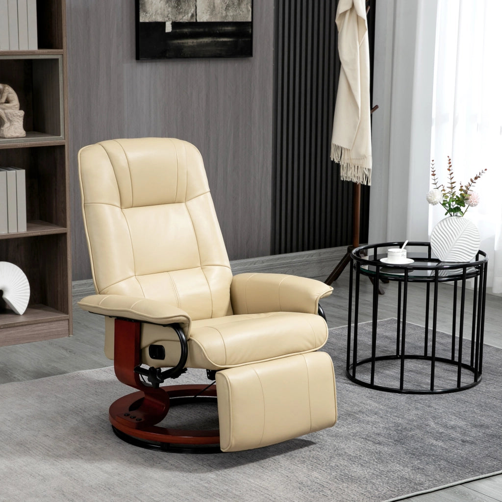Poltrona Relax Reclinabile Massaggiante Elettrica ¨C Minimal ¨C Similpelle Creme 78x87x100 cm