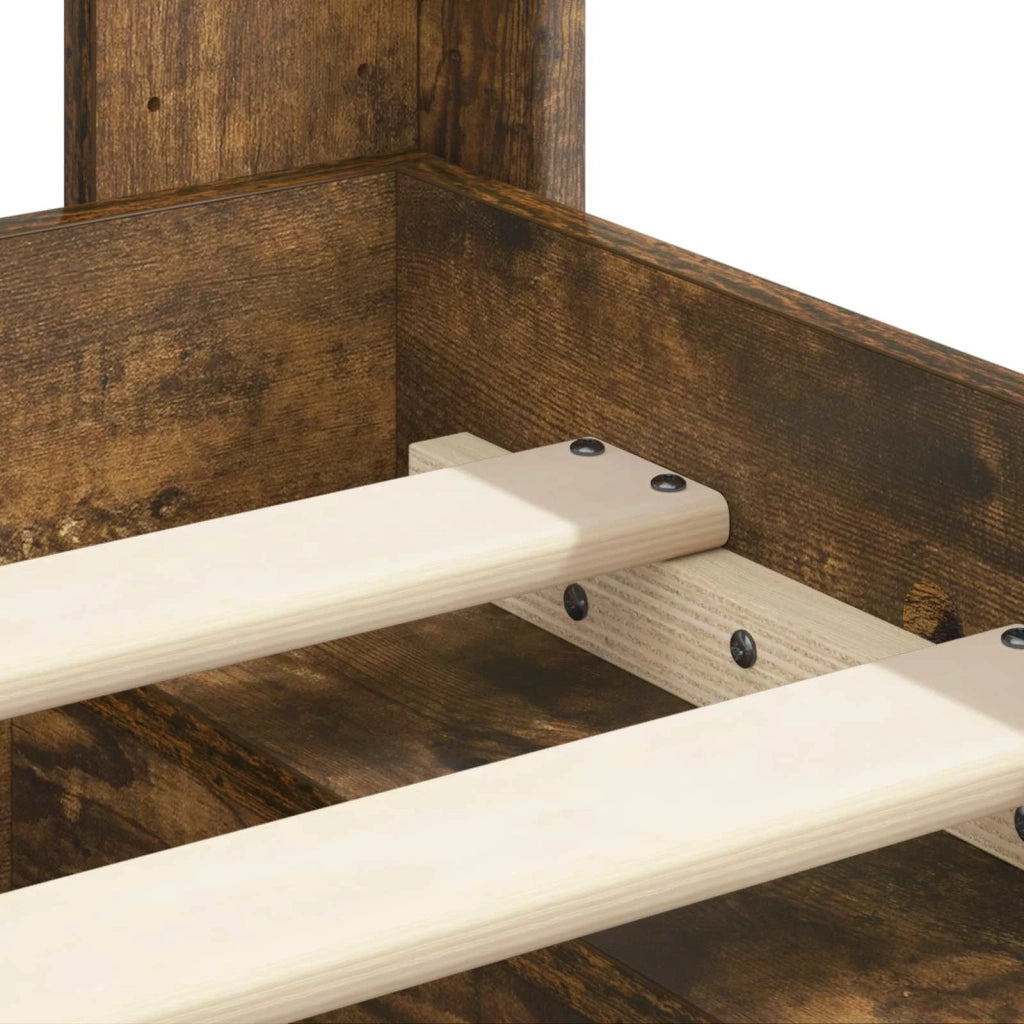 Struttura del letto con stoccaggio e testata Rovere Fumo 3414255