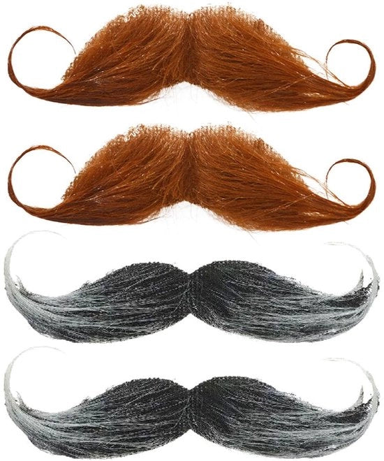 Accessori per Barba Finta 4 Pezzi - Recitazione Accessori - Accessori di Costume - Accessori per Feste - Piume di Velluto - Molto Sottile e Duraturo - Accessori per Barba