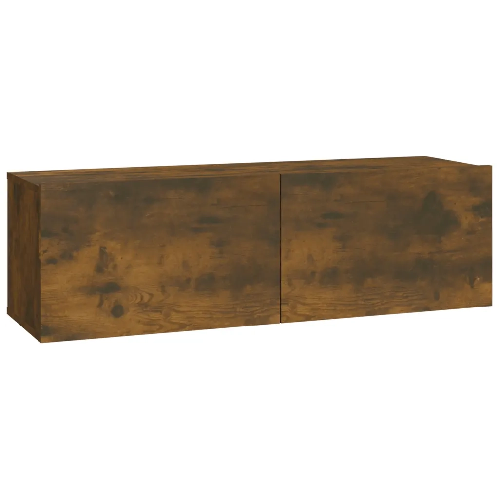 Mobili Porta TV a Parete 4 pz Rovere Fumo 100x30x30 cm 3114195