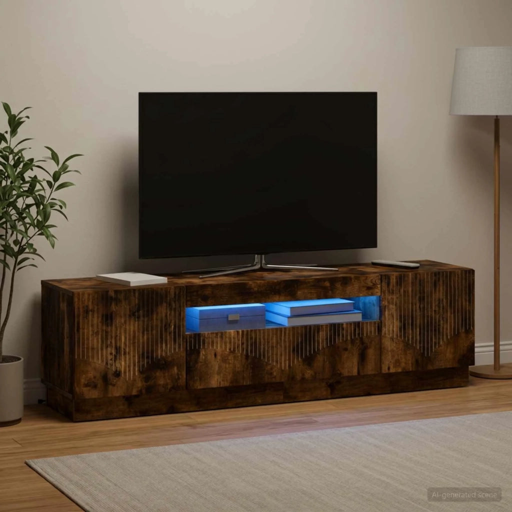 Mobile TV LED Rovere Fumo Legno ingegnerizzato 897350