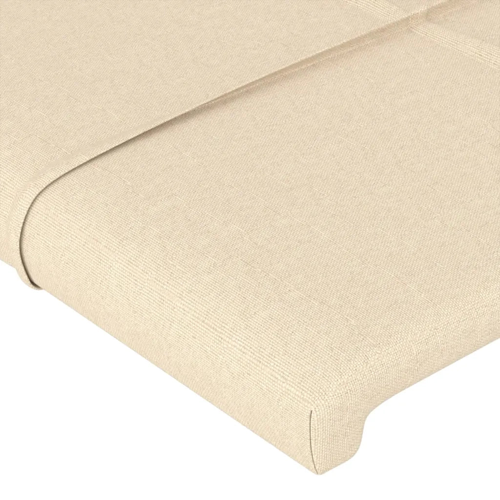 Testiera | Testata a LED Crema 183x16x118/128 cm in Tessuto