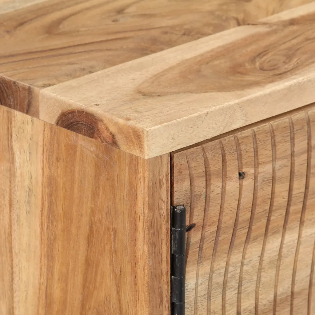 Credenza-Buffet-Armadio da cucina 115x35x75 cm in Legno Massello di Acacia