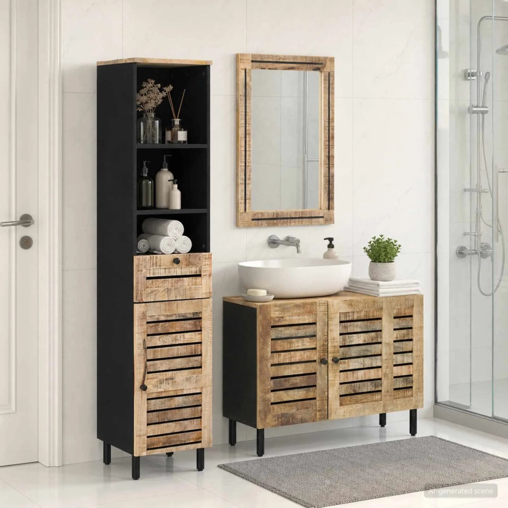 Set di Armadi da Bagno 3 pz Naturale 38 x 33 x 160 cm 3310166