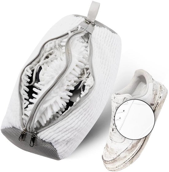 Cong.Lai Schoenenwaszak Wasmachine: Doppia chiusura a riti Doppie tasche Schoenenzak Waszak per Sneakers & Sportschoenen per Ottimale Pulizia, Protezione & Cura delle Scarpe - Bianco