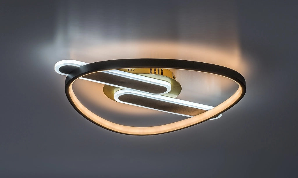 Lampada da soffitto LED Brantiel 3 luci nero oro Rabalux