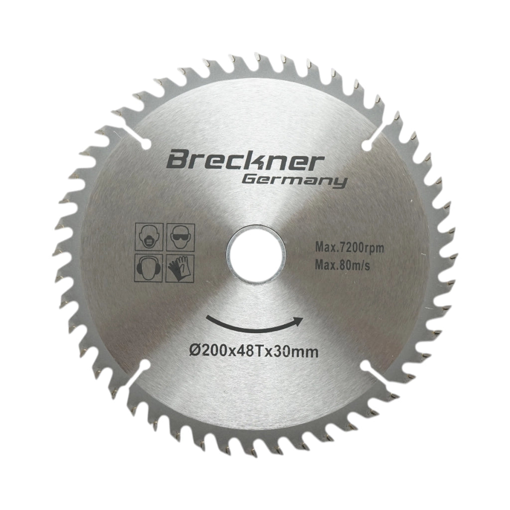 Disco circolare in widia per legno 200 × 30 mm, 48 denti, velocità massima 7.200 rpm Breckner Germany