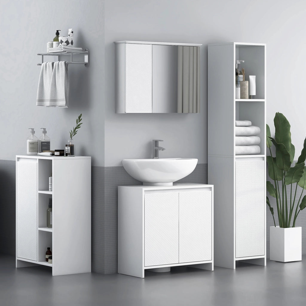 Mobile Sottolavabo con Ripiano ¨C Zephmum ¨C Bianco 60x30x60 cm