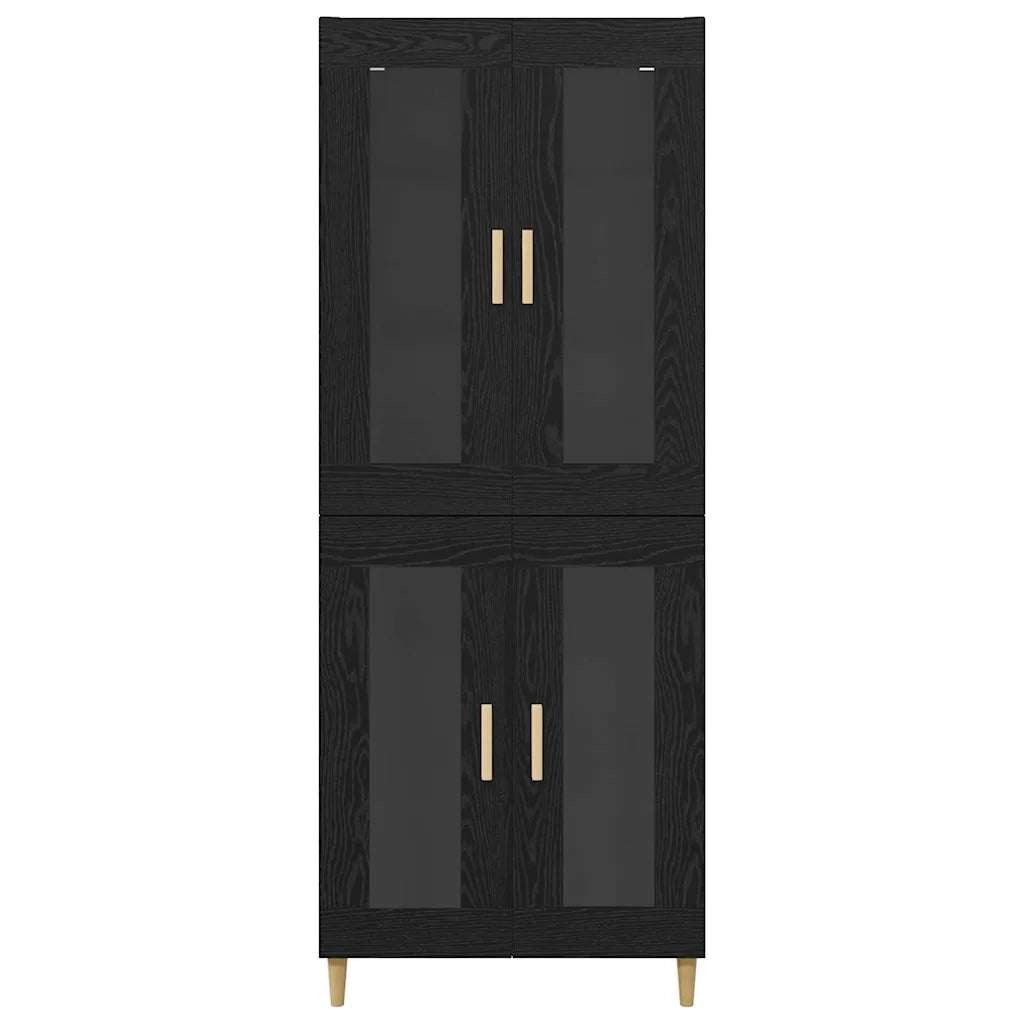 Credenza-Buffet-Armadio da cucina Rovere Nero 69,5 x 34 x 180 cm Legno multistrato 619493