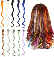 Estensioni capelli colorate a clip - 10 pezzi - 56 cm - capelli arcobaleno accessori - festival cosplay - clip capelli per donne e ragazze (10 colori) matita per capelli