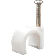 Trade Shop - Fissacavi Con Chiodo In Acciaio Da 6 A 12 Mm Confezione Da 100pz Colore Bianco -    -14 Cm   -