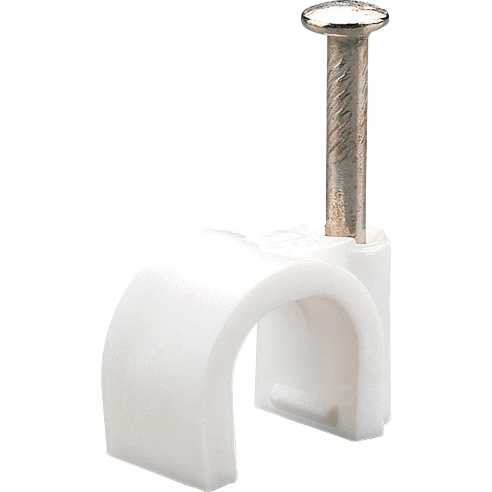Trade Shop - Fissacavi Con Chiodo In Acciaio Da 6 A 12 Mm Confezione Da 100pz Colore Bianco -    -14 Cm   -