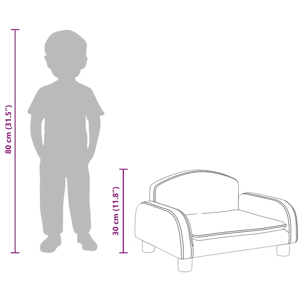Divano per Bambini-Sofa-Divanetto Grigio Chiaro 50x40x30 cm in Tessuto