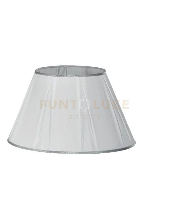 TC 3047 PARALUME DM.45CM  BIANCO E ARGENTO ATTACCO E27