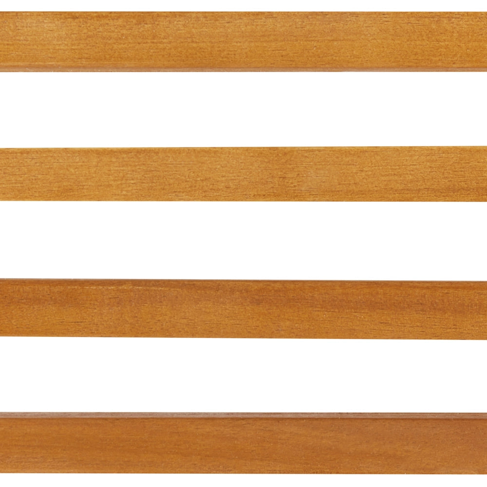 Lettino da giardino in legno di acacia chiaro con schienale regolabile e rotelle incorporate Stile rustico moderno
