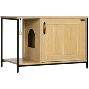 Mobile toilette per gatti stile industriale ¨C Xylo ¨C ingresso laterale acciaio legno chiaro