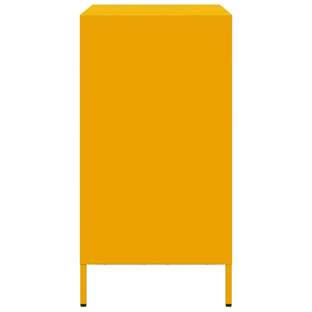 Credenza-Buffet-Armadio da cucina Giallo Senape 68x39x73,5 cm Acciaio Laminato a Freddo 648990