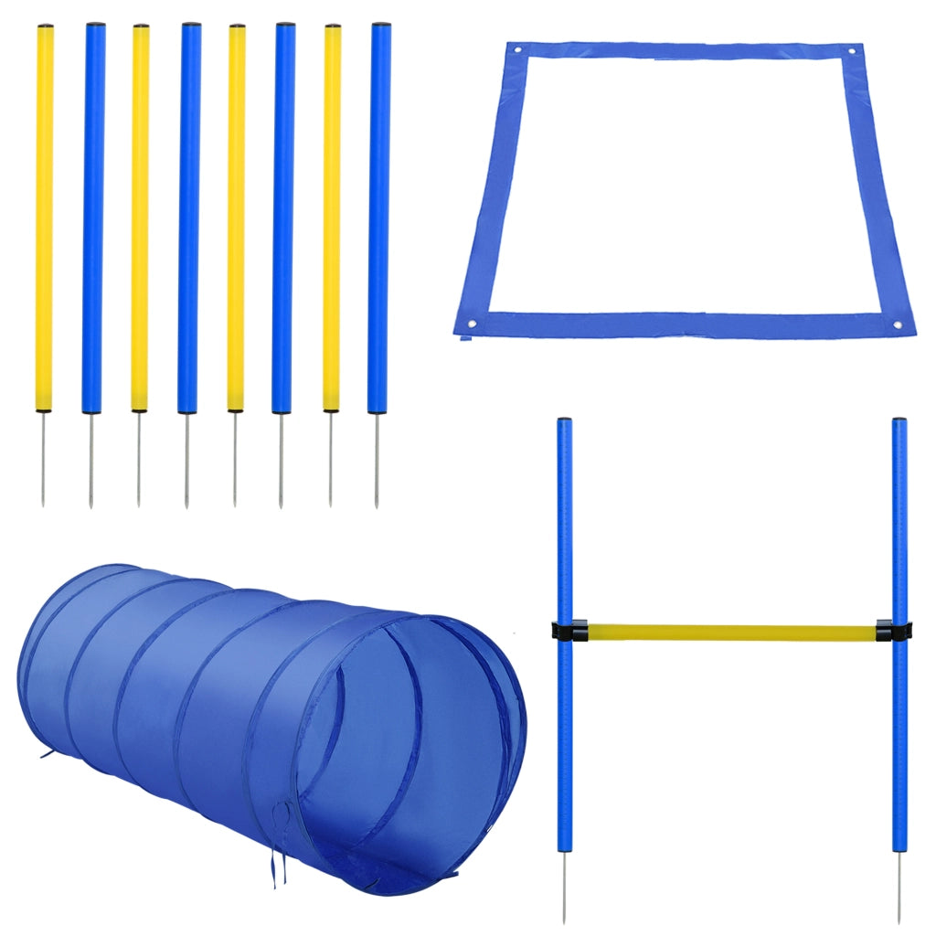 Set per Agility Cani con Ostacoli, Tunnel e Zona Riposo ¨C Minimal ¨C Blu e Giallo