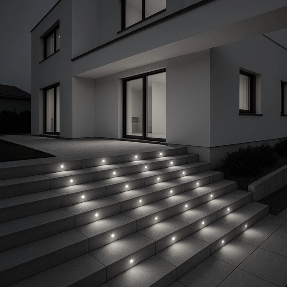 Mini faretto LED Nero da incasso 1W 12V IP65 punto luce Bianca fredda 6500k cielo stellato per bagno doccia esterno segnapasso scale vetrine mobili camper