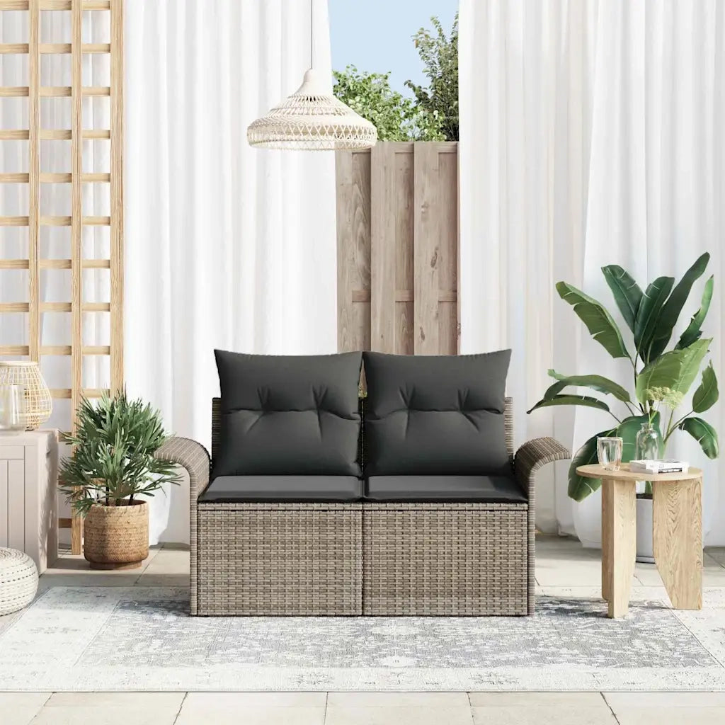 Divano da giardino Grigio 141 x 62 x 69cm polyrattan 42006704