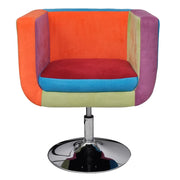 Poltrona a Cubo con Design Patchwork in Tessuto 240813