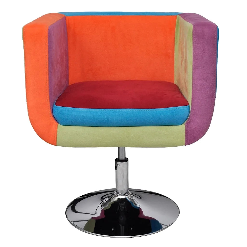 Poltrona a Cubo con Design Patchwork in Tessuto 240813