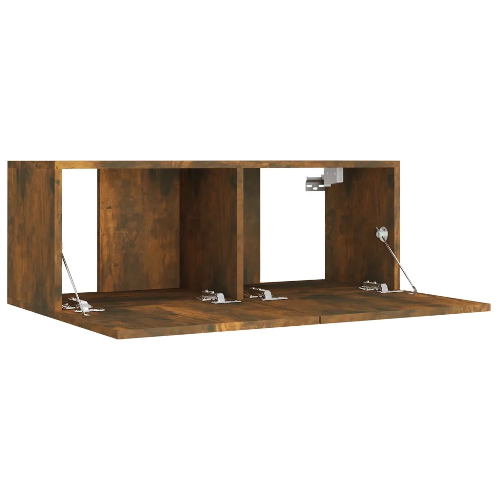 Set di Mobili Porta TV 4 pz Rovere Fumo in Legno Multistrato 3114203