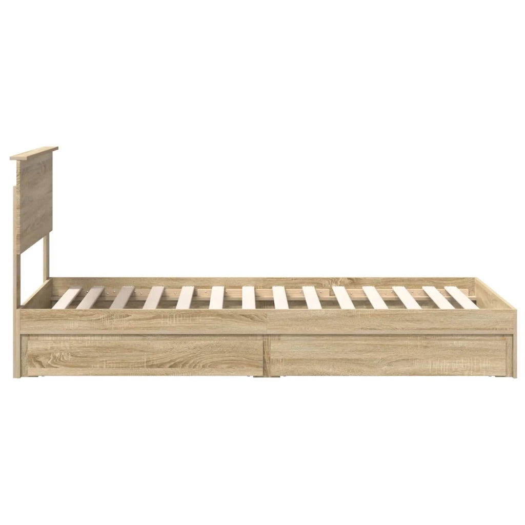 Letto con Contenitore con testiera Rovere Sonoma 90 x 200 cm 3410835