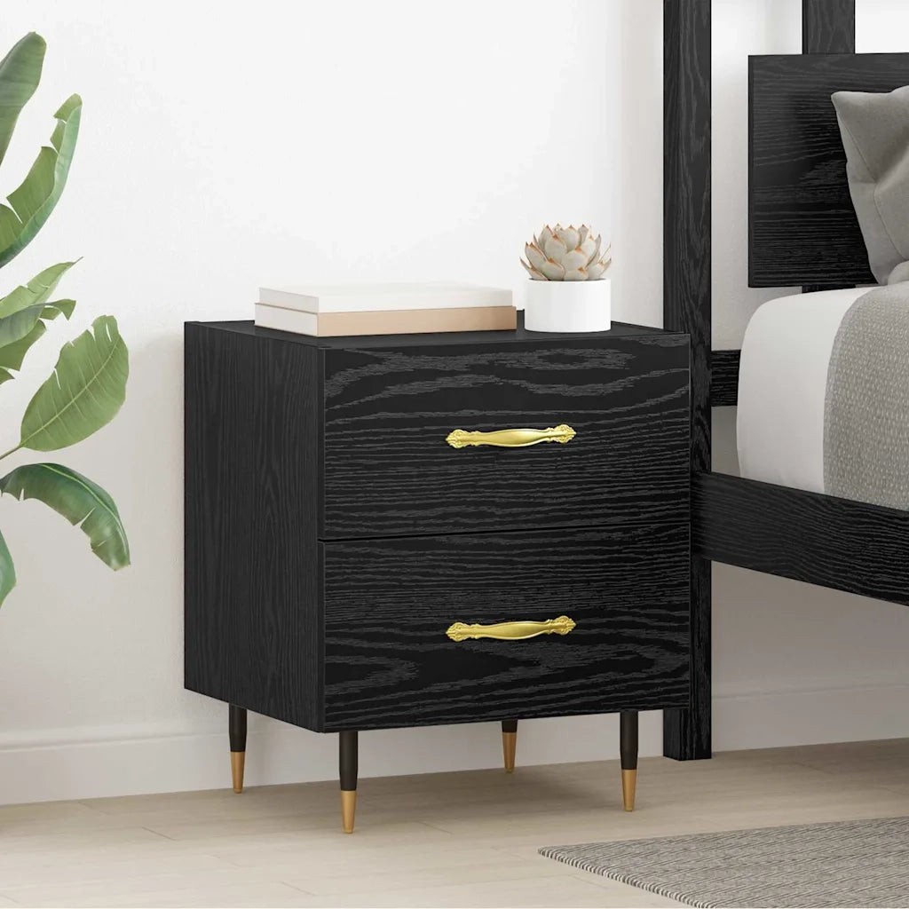 Armadio da Notte 2 pcs Rovere Nero 40 x 35 x 47,5 cm 881982