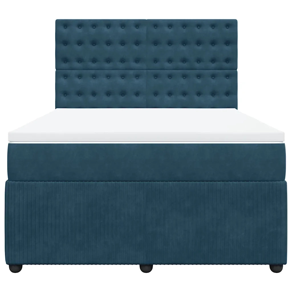 Giroletto a Molle con Materasso Blu 140x200 cm in Velluto 3294674