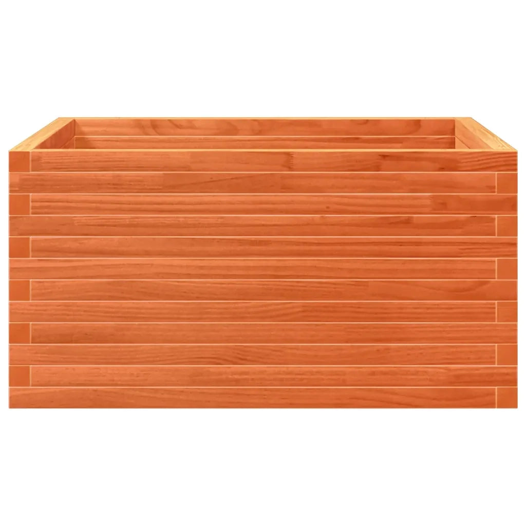 Fioriera | Cassetta per fiori | Vaso Giardino Marrone Cera 90x90x46 cm Legno Massello Pino