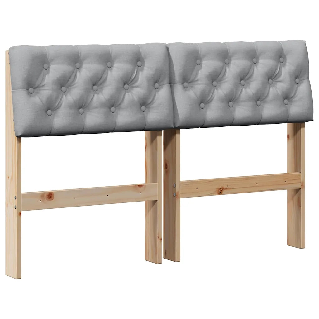 Testiera | Testata imbottita Grigio chiaro 120 cm Pino massello