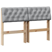 Testiera | Testata imbottita Grigio chiaro 120 cm Pino massello
