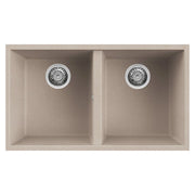 Lavello Elleci Incasso 2 vasche 76x43,5 Quadra 350 Sottotop Granitek Avena LGQ35051BSO