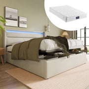 letto imbottito pu bianco 140x200 cm