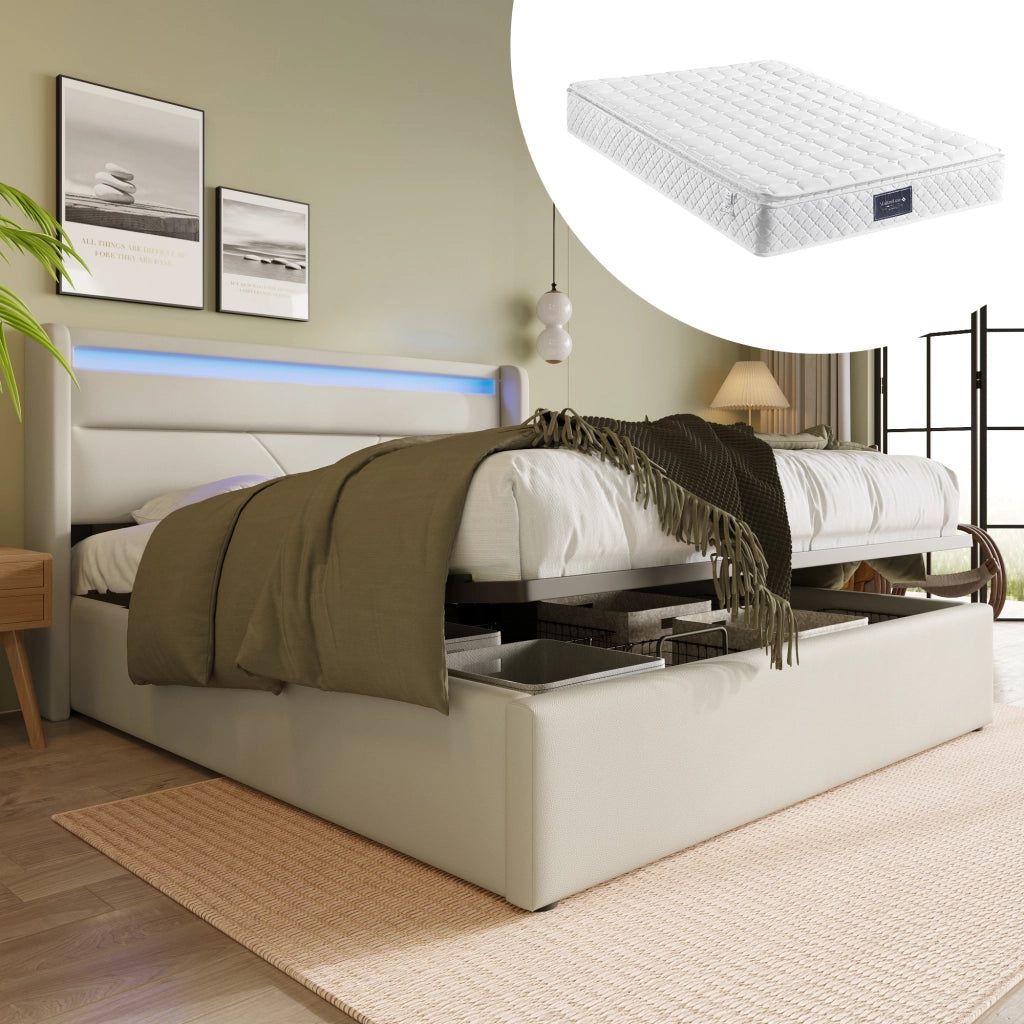 letto imbottito pu bianco 140x200 cm