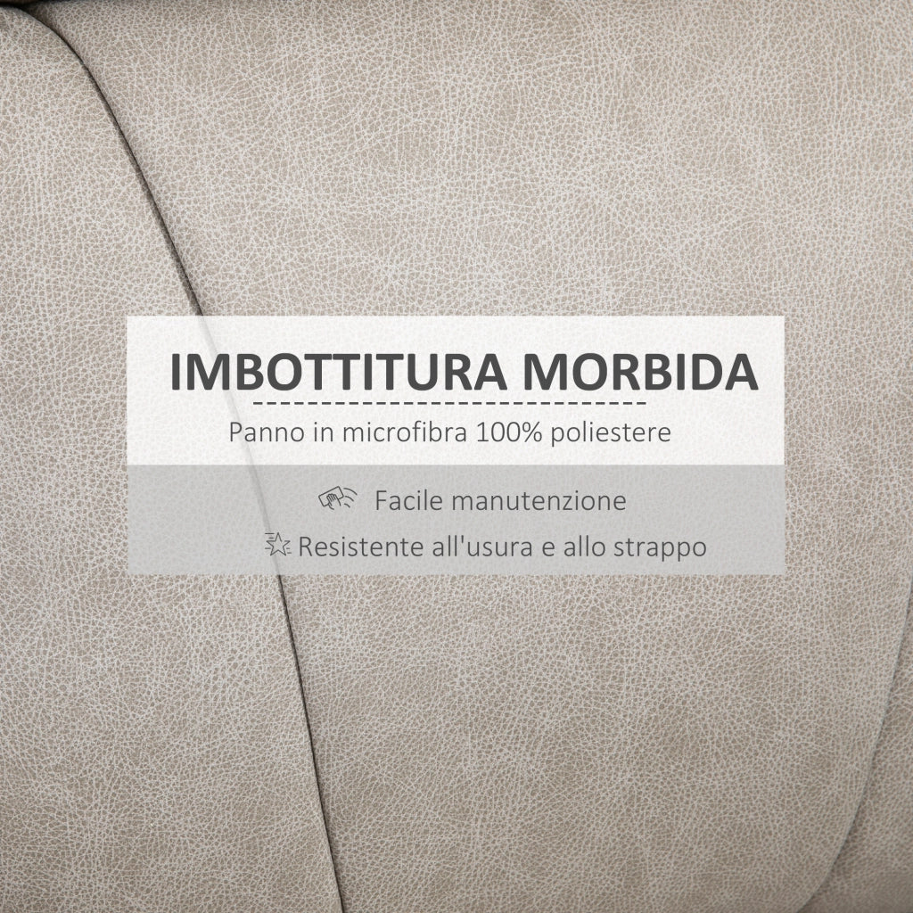 Easycomfort Poltrona Reclinabile Manualmente 135° con Poggiapiedi, Poggiatesta e Braccioli Imbottiti, 78x96x102 cm, Grigio