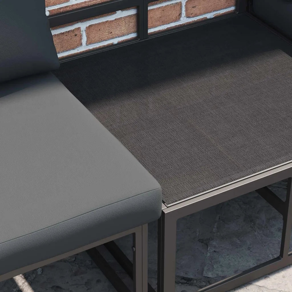 Set Divano da Giardino 5 pcs Nero Metallo