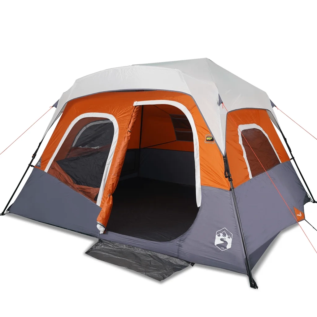 Tenda Famiglia LED 6 Persone Grigio/Arancione Rilascio Rapido 94309