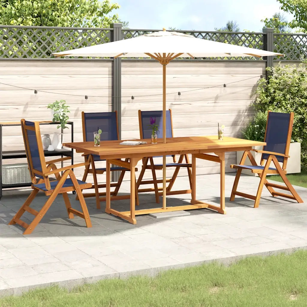 Set Pranzo da Giardino 5pz Legno Massello di Acacia e Textilene 3279302