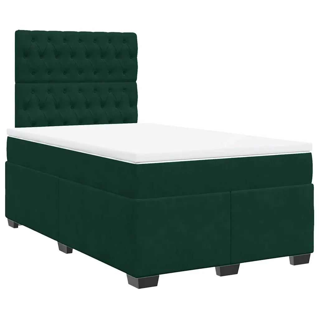 Giroletto a Molle con Materasso Verde Scuro 120x190 cm Velluto 3290867