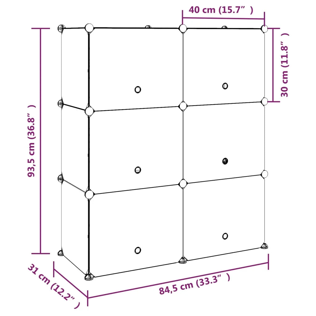 Scarpiera | Mobile per scarpe Nera 84,5x31x93,5 cm in PP