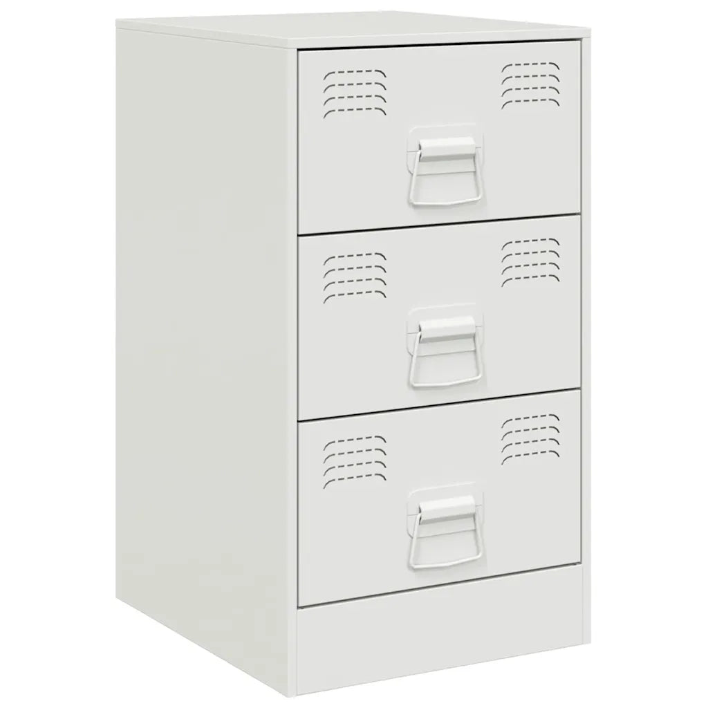 Comodini 2 pz-Set di 2 Tavolino da notte Bianchi 34,5x39x62 cm in Acciaio 414768